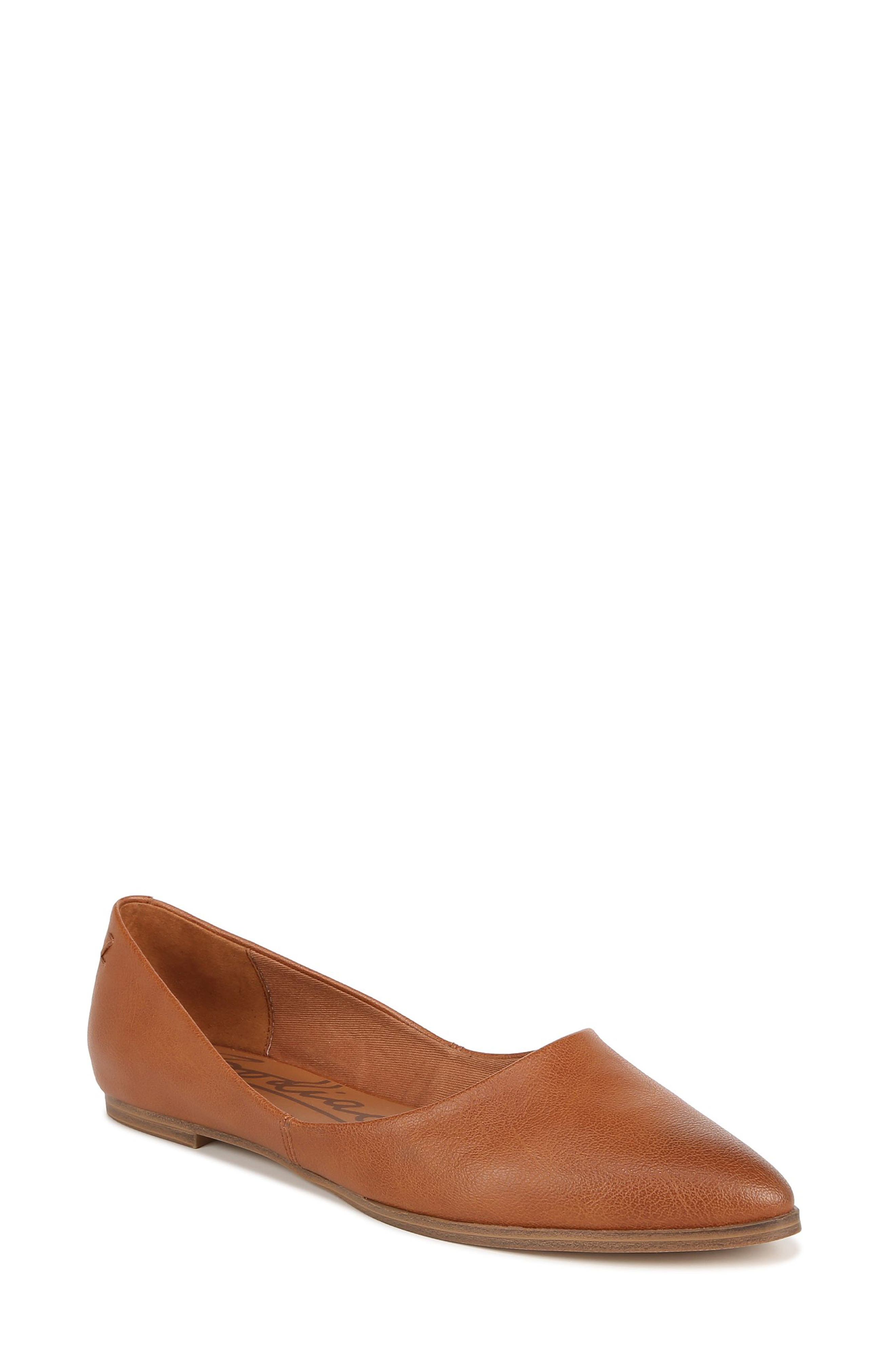 Zodiac Hill Pointed Toe Flat, Main, color, Cognac
