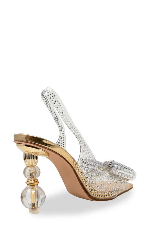 Chase & Chloe Chase And Chloe Gypsy Crystal Embellished Slingback Sandal In Gold