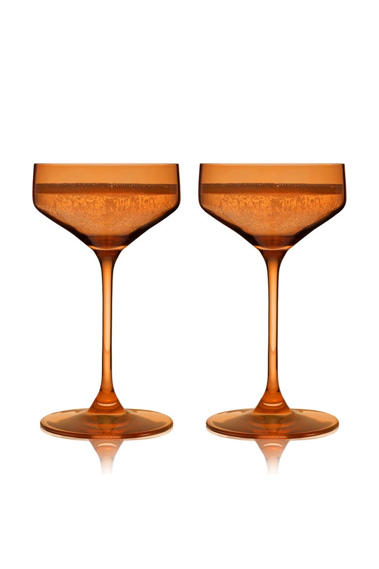 Reserve Nouveau Crystal Coupes, Alternate, color, Orange