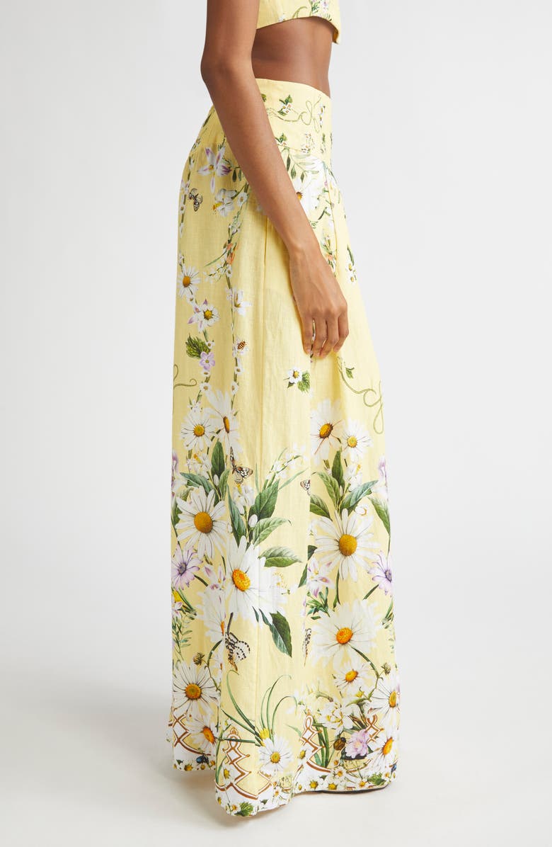 Camilla Daisy Chains Corset Waist Wide Leg Pants, Alternate, color, Daisy Chains