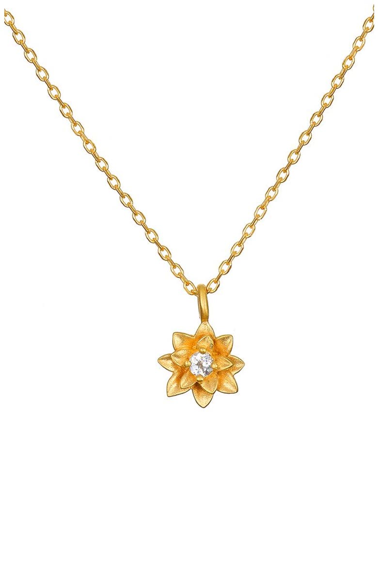 Soul Renew Gold Lotus Necklace, Main, color, Gold