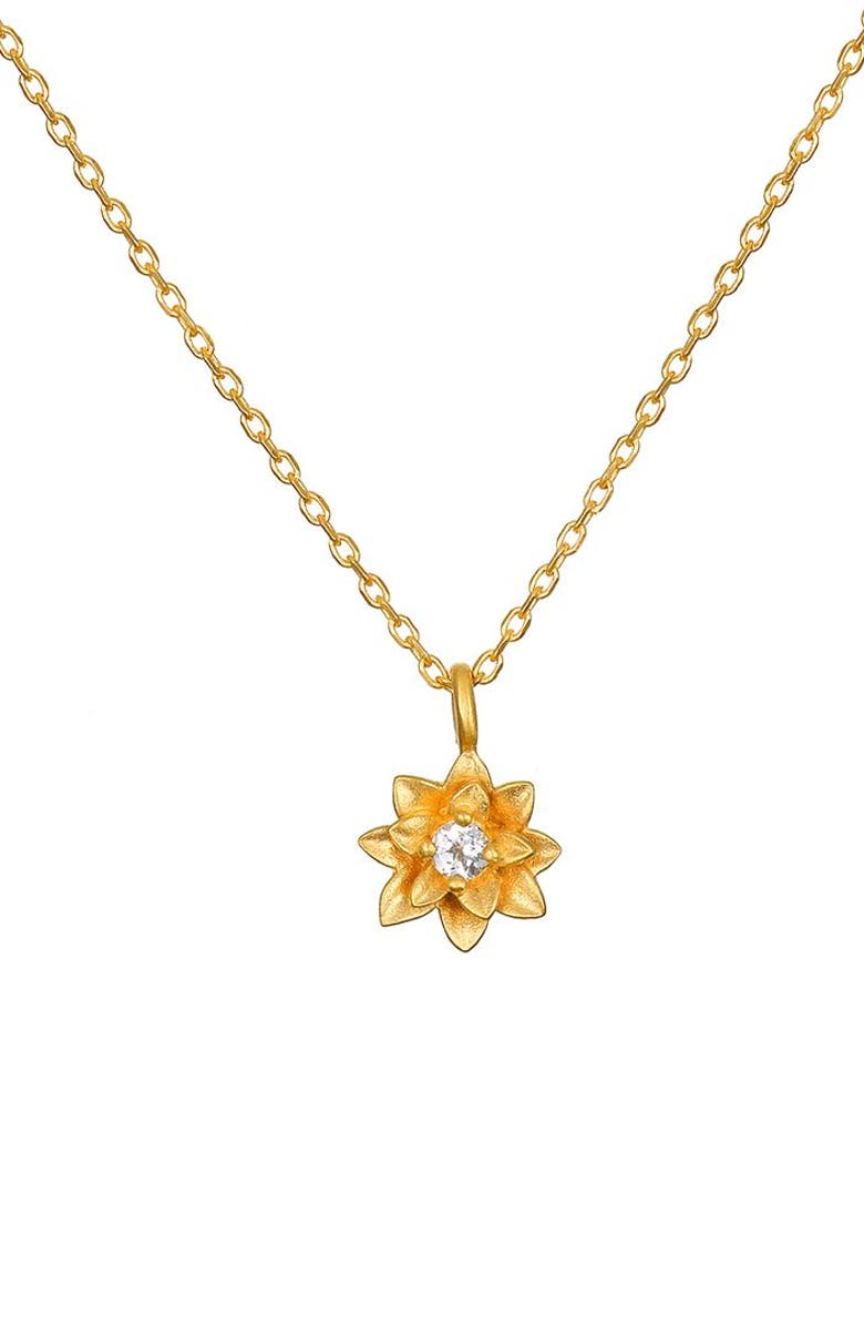 Satya Jewelry Soul Renew Gold Lotus Necklace, Main, color, Gold