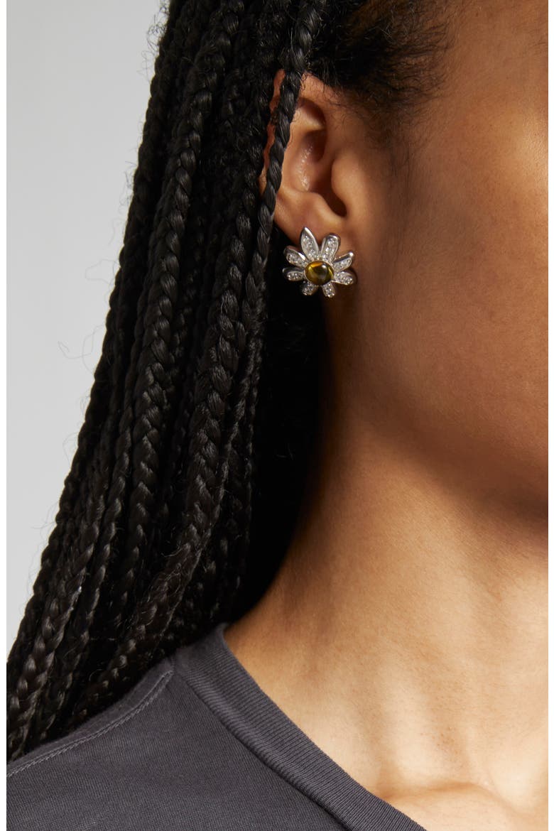 Chamomile Stud Earrings, Alternate, color, LEMON