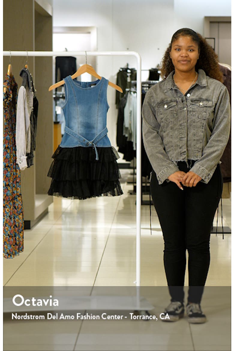 Kids' Denim & Tulle Tiered Dress video