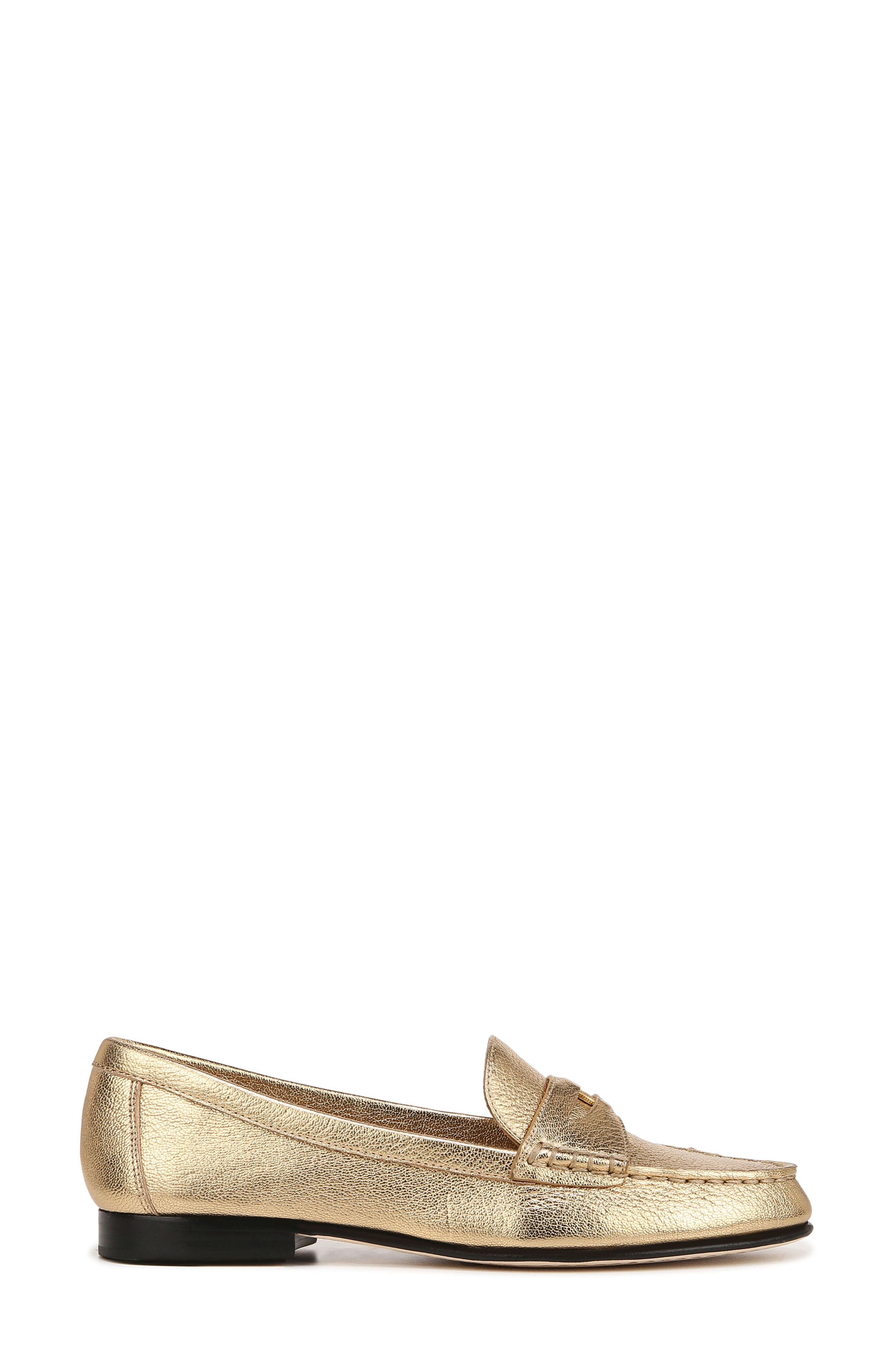 Veronica Beard Penny Loafer, Alternate, color, Gold