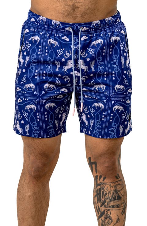 Swim Marthyr Print Swim Trunks