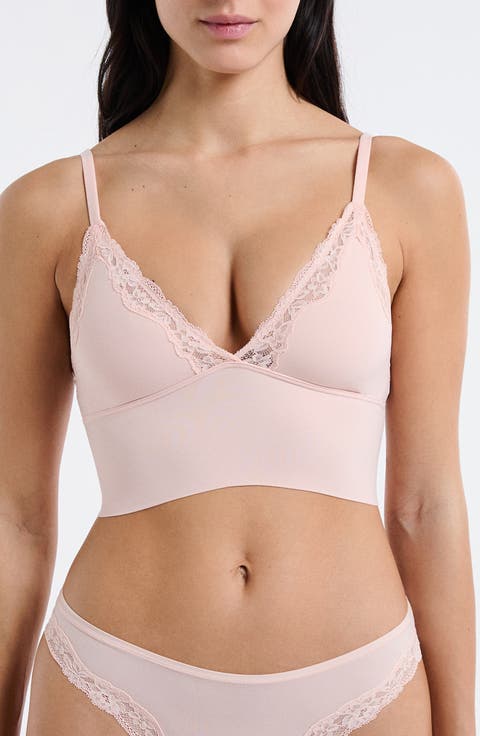 Lace Trim Triangle Longline Bralette