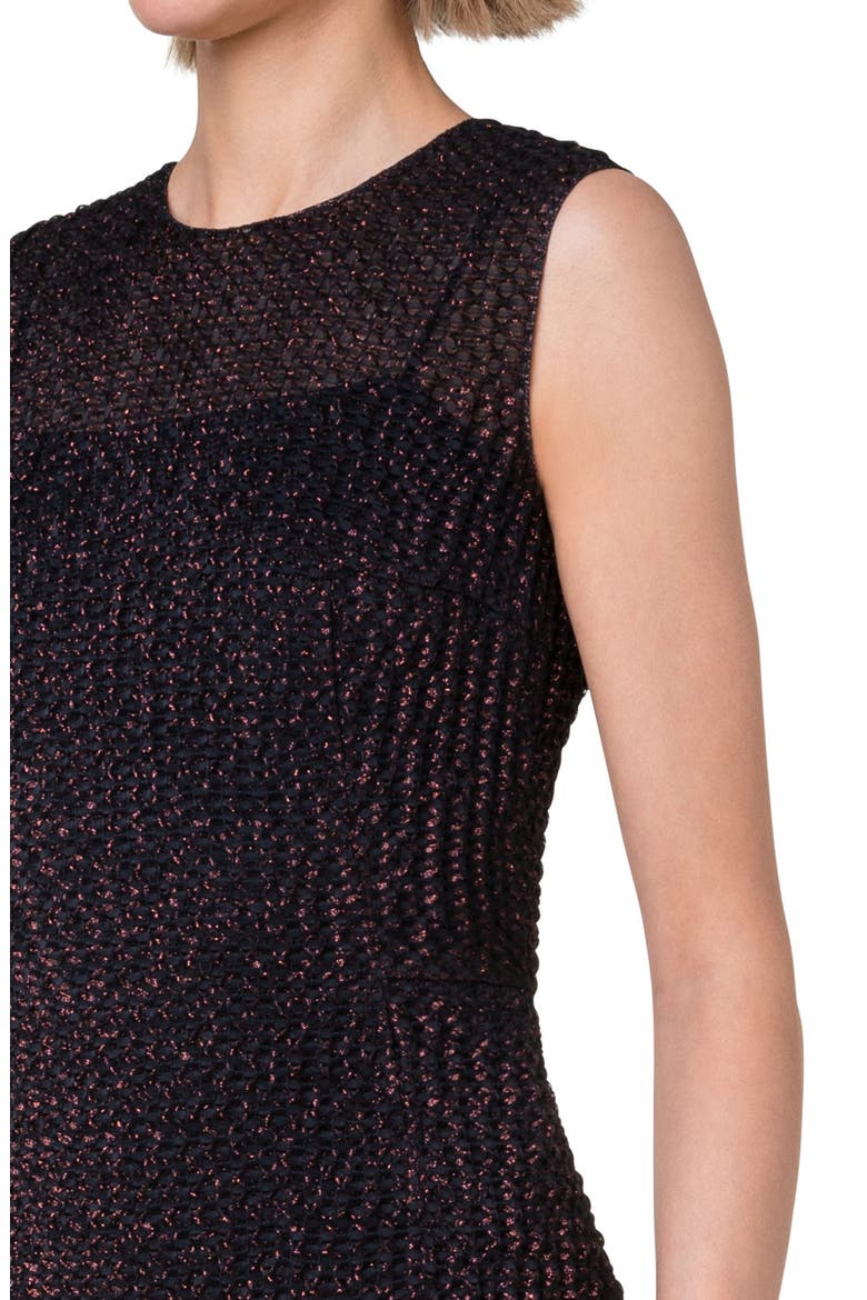 Metallic Knit Midi Dress, Alternate, color, BLACK-CRIMSON