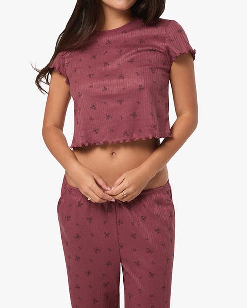 Weworewhat Boxy Baby Tee In Rouge/dk Navy