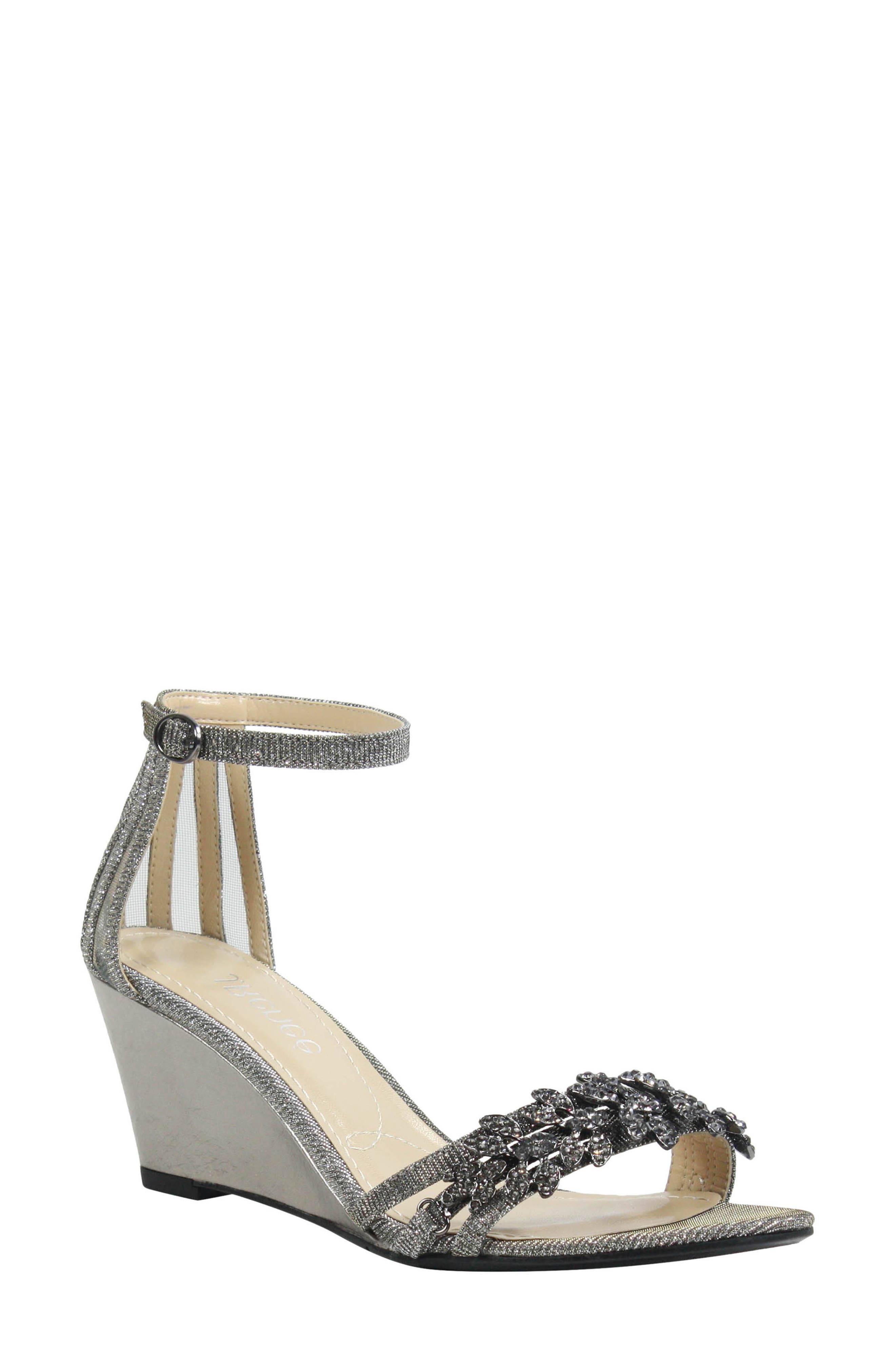 Mariabelle Ankle Strap Sandal, Main, color, PEWTER