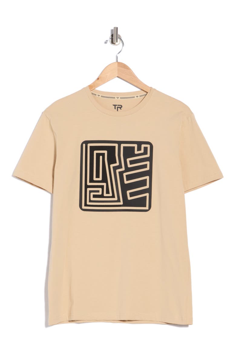 3D Maze Graphic T-Shirt, Main, color, SAFARI