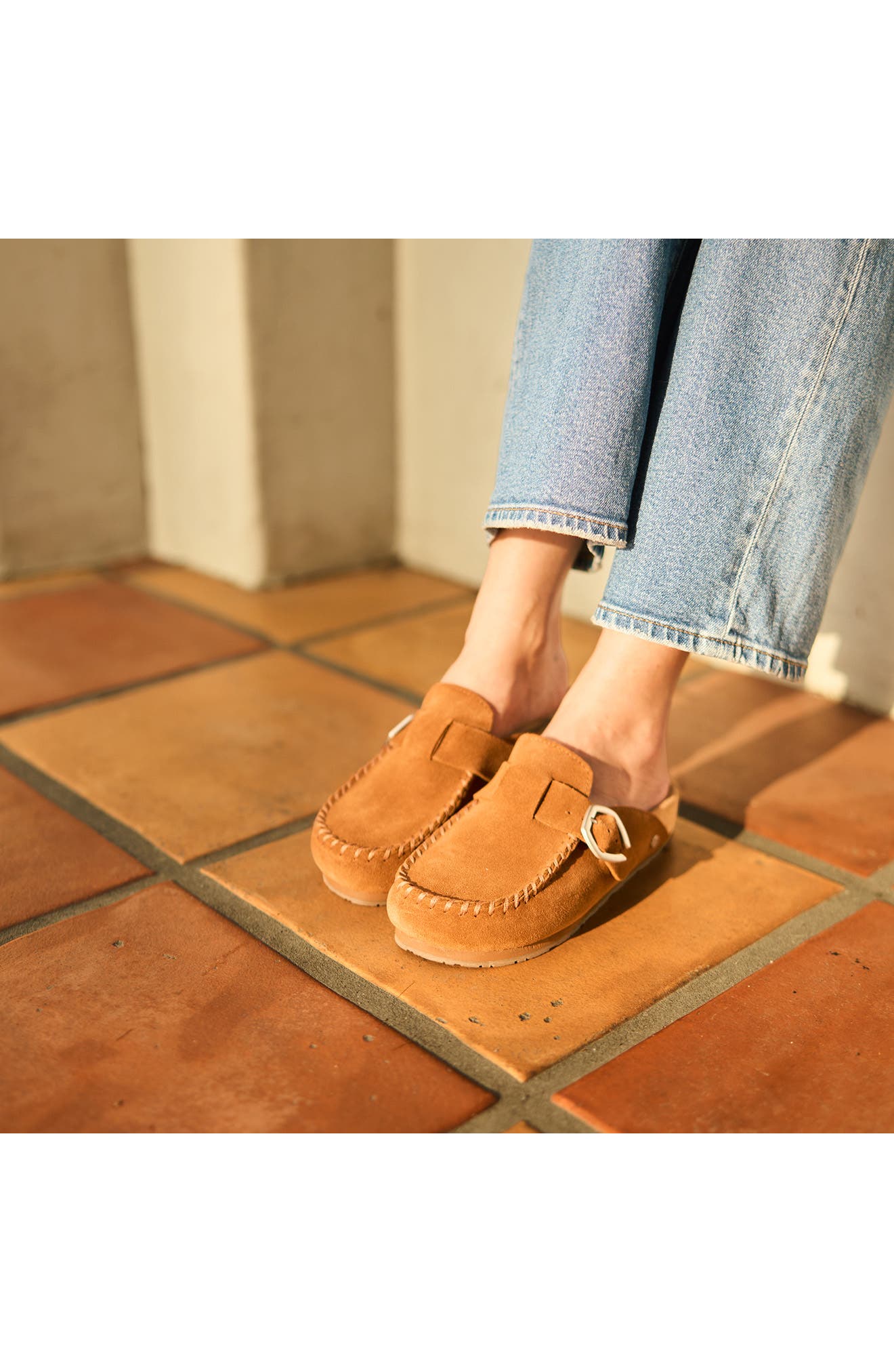 Minnetonka Buckle Clog, Alternate, color, Brown