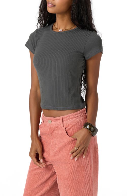 O'neill Monette Pointelle Rib Crewneck T-shirt In Gray