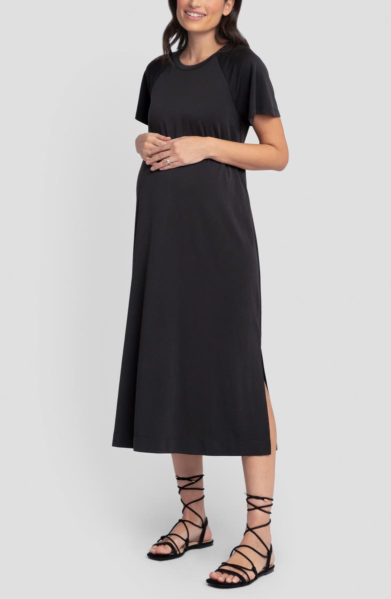 Seraphine Maternity T-Shirt Dress, Alternate, color, Black