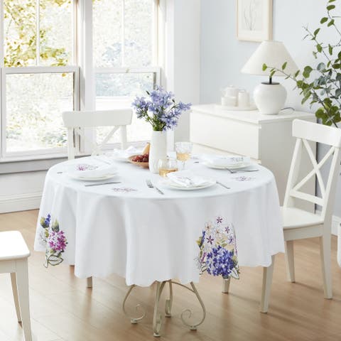 Spring Hydrangea Cutwork Tablecloth