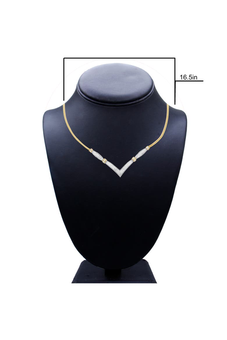 14K Yellow and White Gold 2.0 Cttw Diamond 'V' Shape Statement Necklace, Alternate, color, YellowWhite