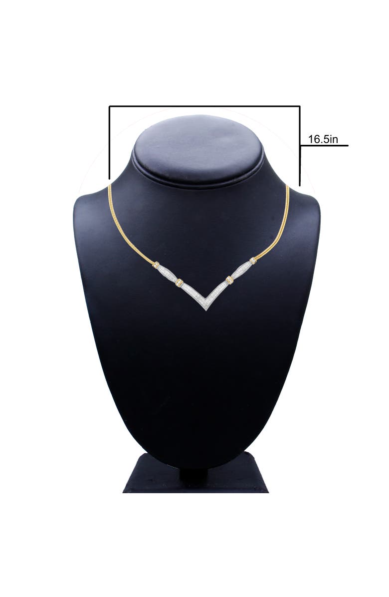 Haus of Brilliance 14K Yellow and White Gold 2.0 Cttw Diamond 'V' Shape Statement Necklace, Alternate, color, Yellowwhite