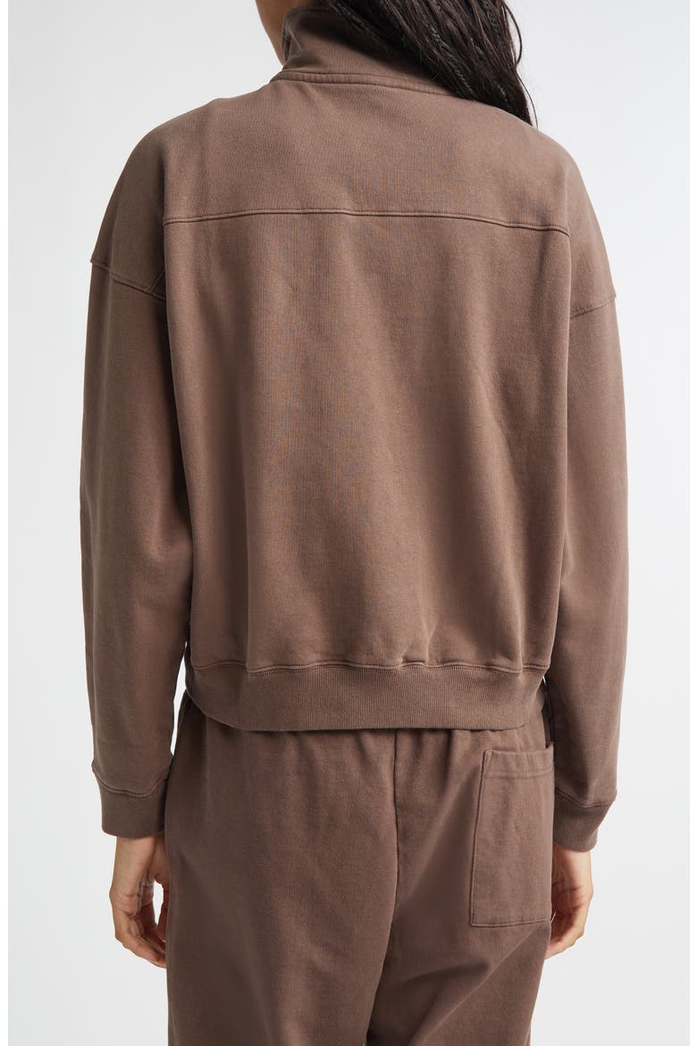 NY Crest Embroidered Half Zip Fleece Sweatshirt, Alternate, color, CHOCOLATE