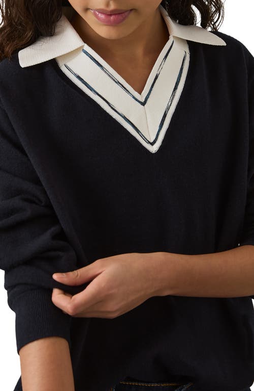 REISS REISS KIDS' NEENA SR. WOOL JOHNNY COLLAR SWEATER