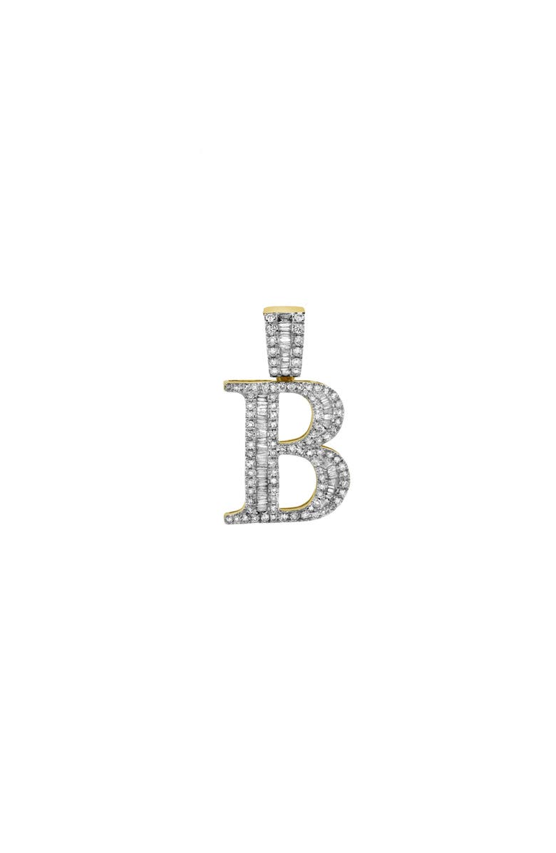 LuvMyJewelry B Initial Diamond Pendant 10K Yellow Gold - 0.75 Carats, Main, color, 10K Yellow Gold -