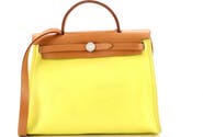 Pre-Owned Hermes Herbag Zip Berline Vache Canvas and Leather 31