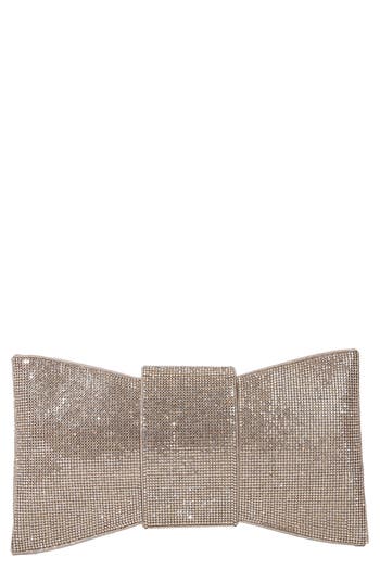 Berness Rhinestone Bow Clutch In Gold
