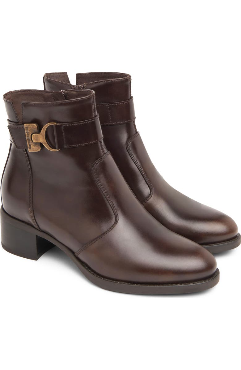 NeroGiardini Ankle Strap Bootie, Alternate, color, Dark Brown