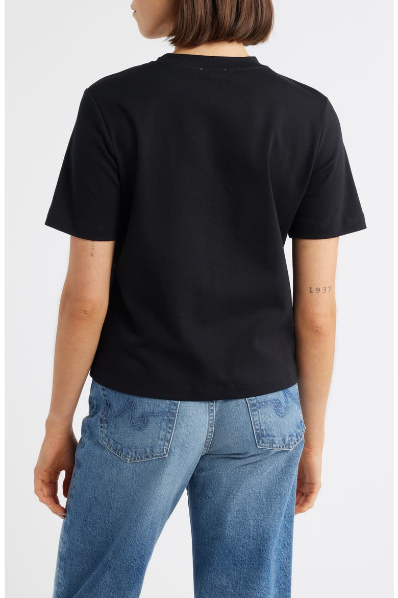 Cotton Crewneck T-Shirt, Alternate, color, BLACK