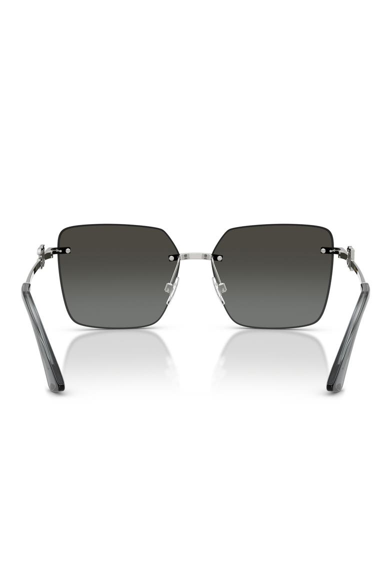 59mm Rimless Square Sunglasses, Alternate, color, SILVER / GREY MIRROR SILVER