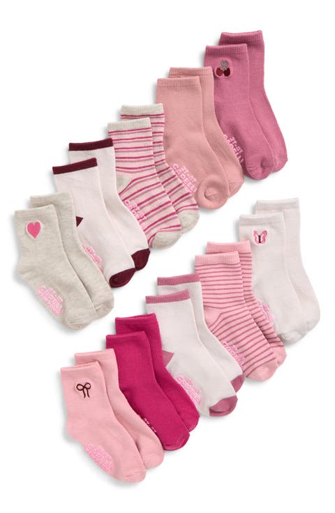 Kids' 10-Pack Gripper Crew Socks