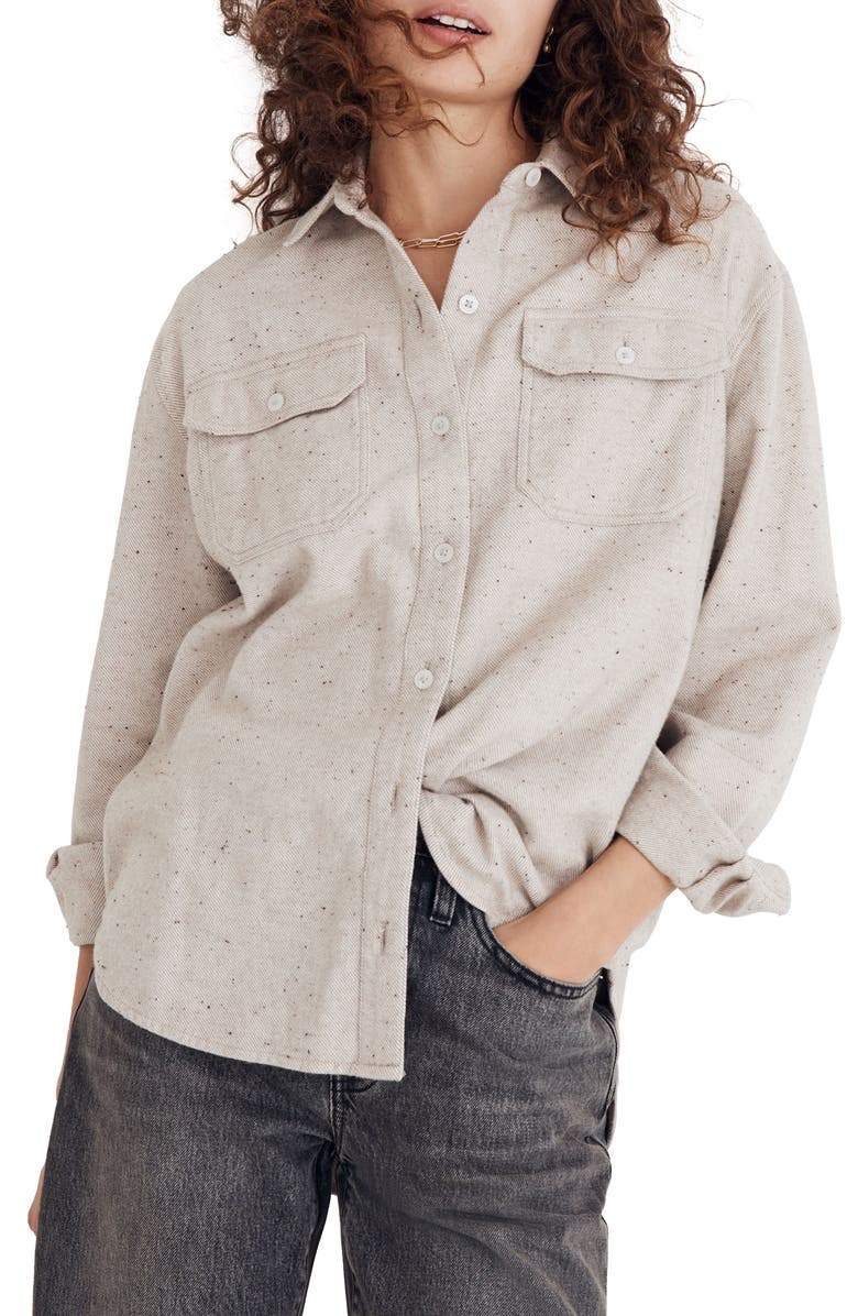Madewell Donegal Flannel Kentwood Oversize Shirt Jacket, Main, color,