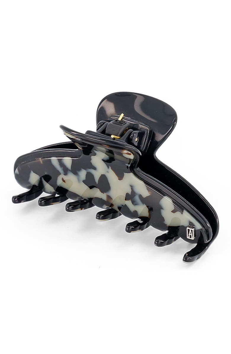 Alexandre de Paris Vincenne medium acetate hair clip, Alternate, color, Grey