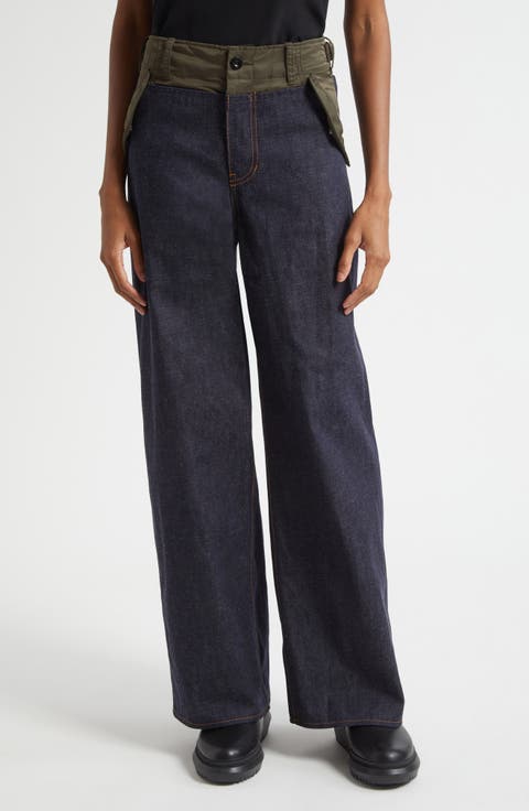 Baggy Mixed Media Jeans