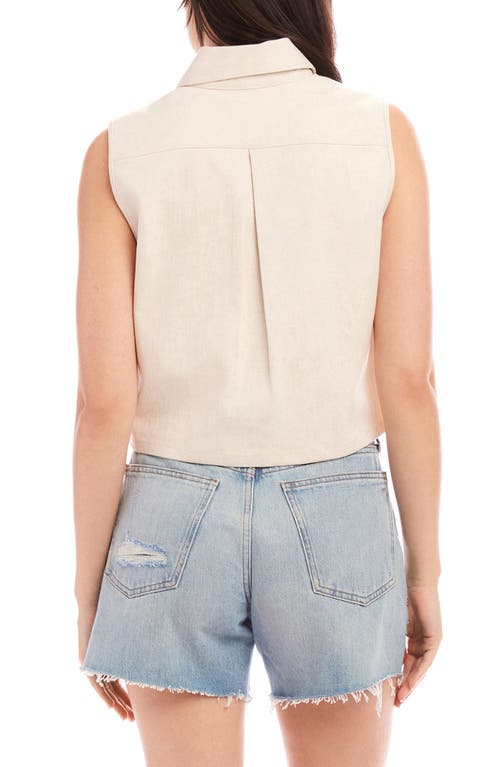 FIFTEEN TWENTY FIFTEEN TWENTY ADDISON CROP SLEEVELESS BUTTON-UP SHIRT