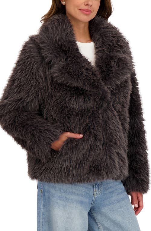 Sebby Faux Fur Blazer In Brown