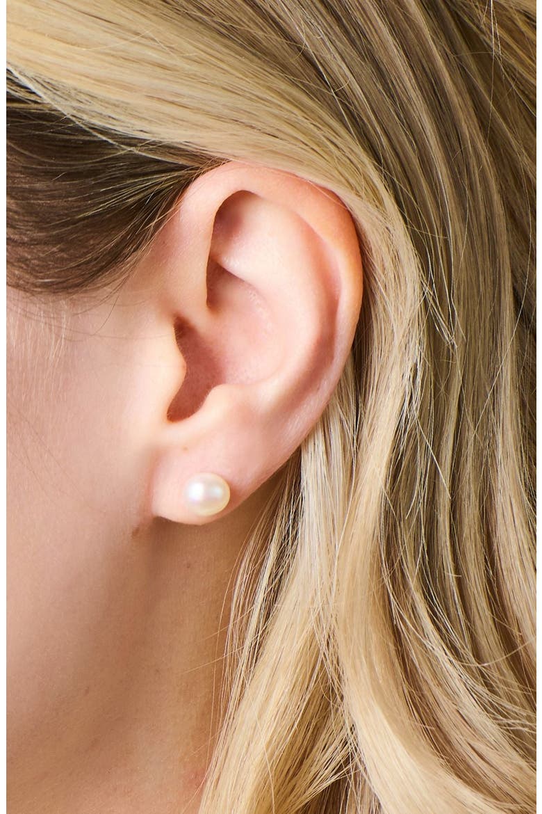 Frida Pearl Stud Earrings, Alternate, color, Pearl