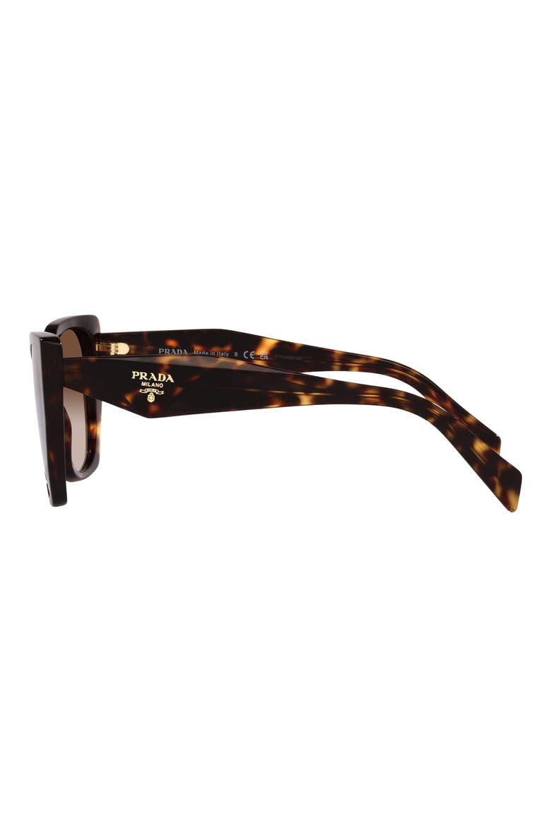56mm Gradient Rectangular Sunglasses, Alternate, color, TORTOISE