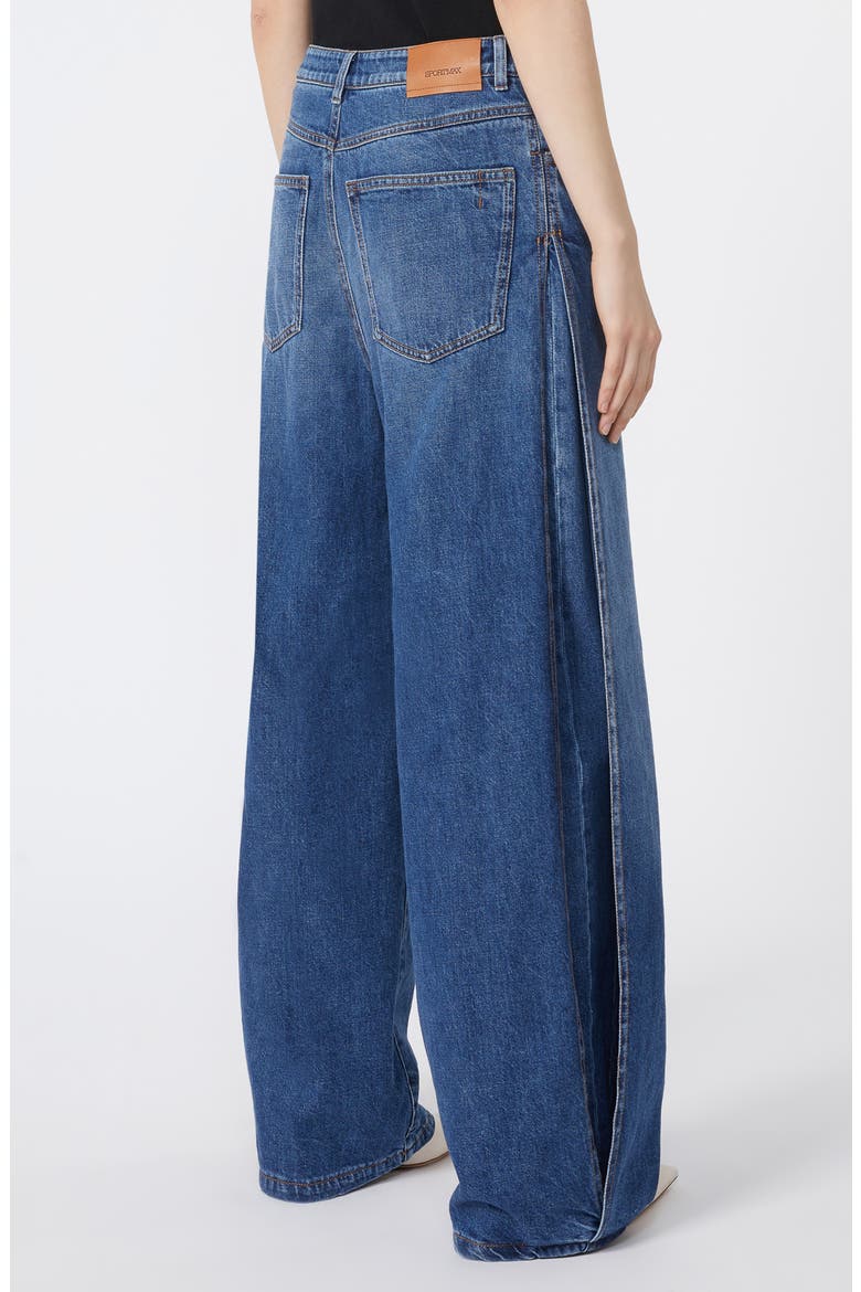 Gastone Pleated Wide Leg Jeans, Alternate, color, MIDNIGHT BLUE