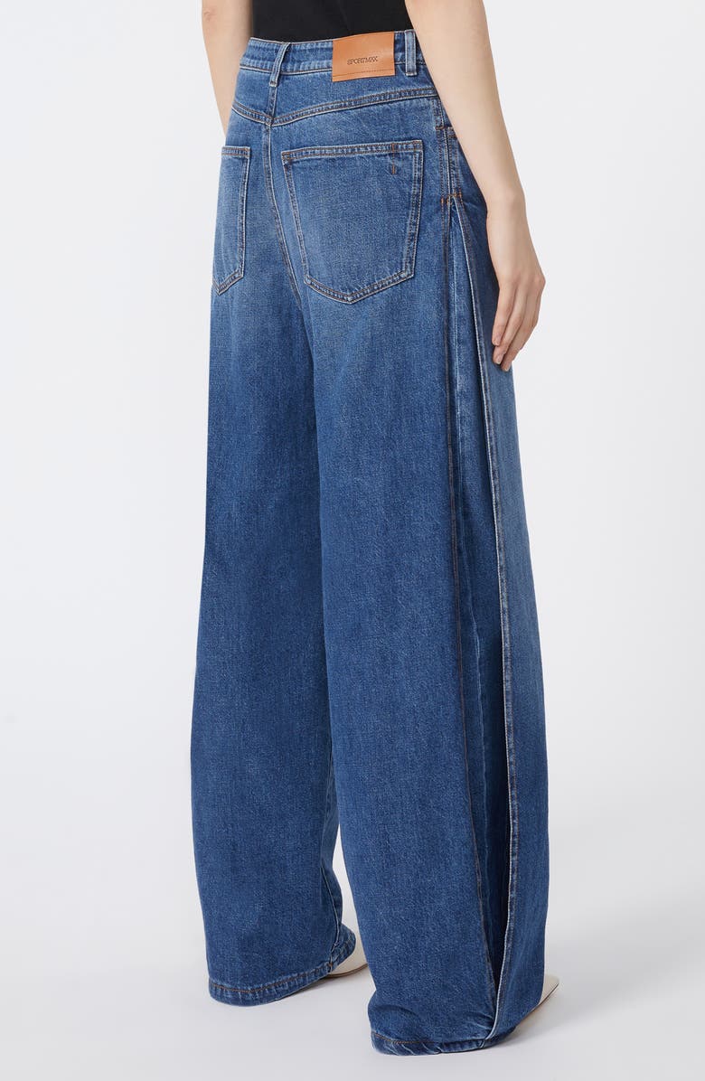 SPORTMAX Gastone Pleated Wide Leg Jeans, Alternate, color, Midnight Blue