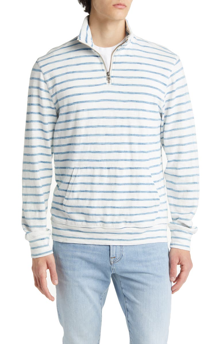 Rails Leorio Stripe Quarter Zip Cotton Pullover, Main, color, 