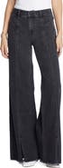 Wash Lab Denim Front Slit Wide Leg Jeans