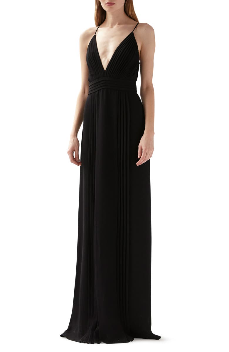 ML Monique Lhuillier Pleated Gown, Main, color, 