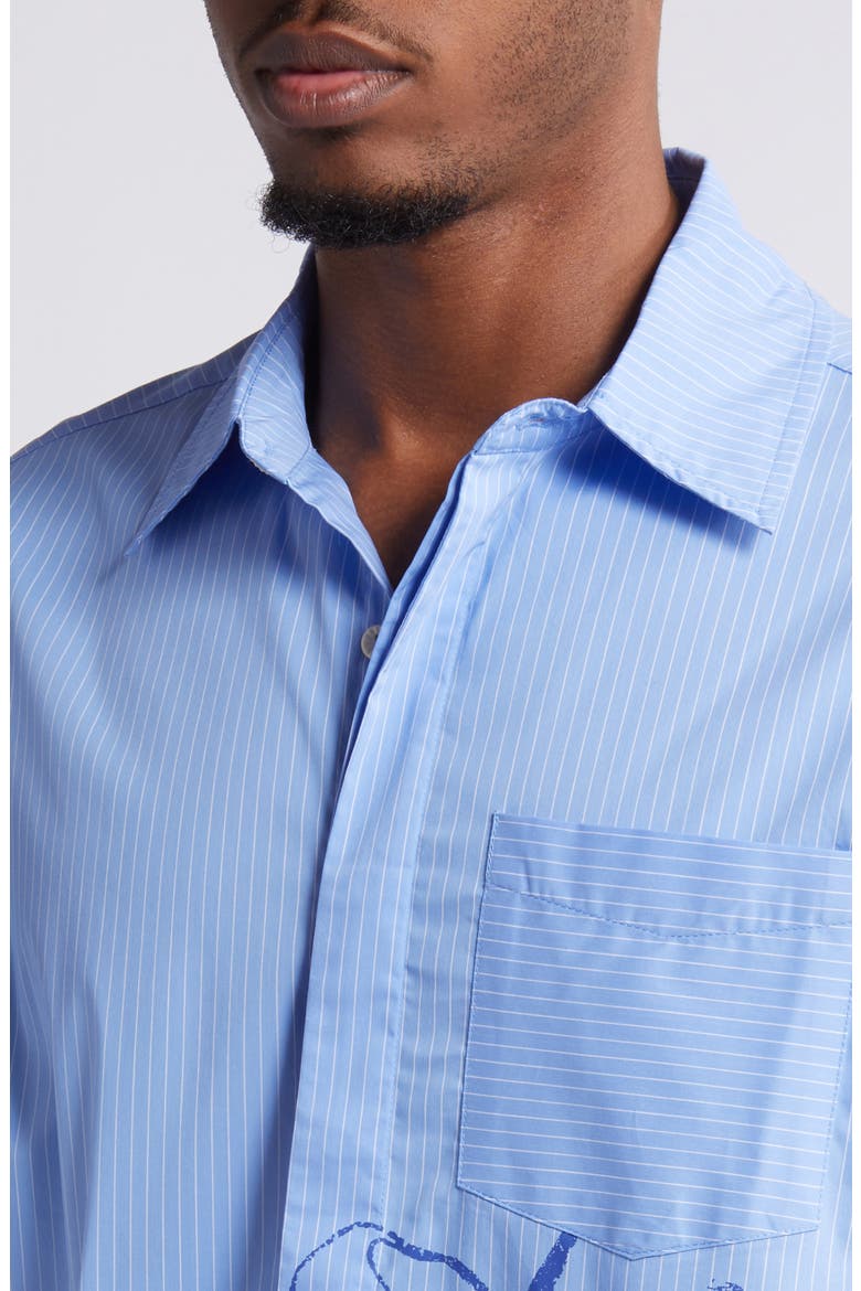 Togetherness Pinstripe Button-Up Shirt, Alternate, color, PINSTRIPE BLUE