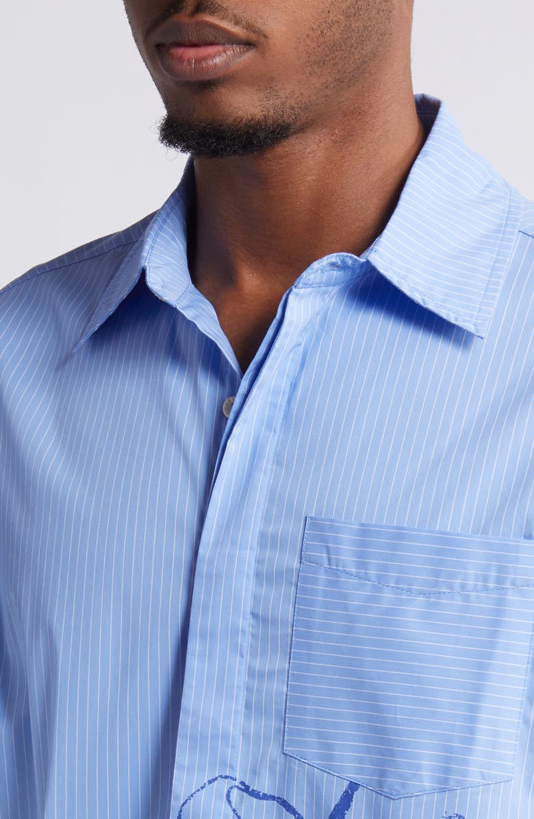 JUNGLES Togetherness Pinstripe Button-Up Shirt, Alternate, color, 