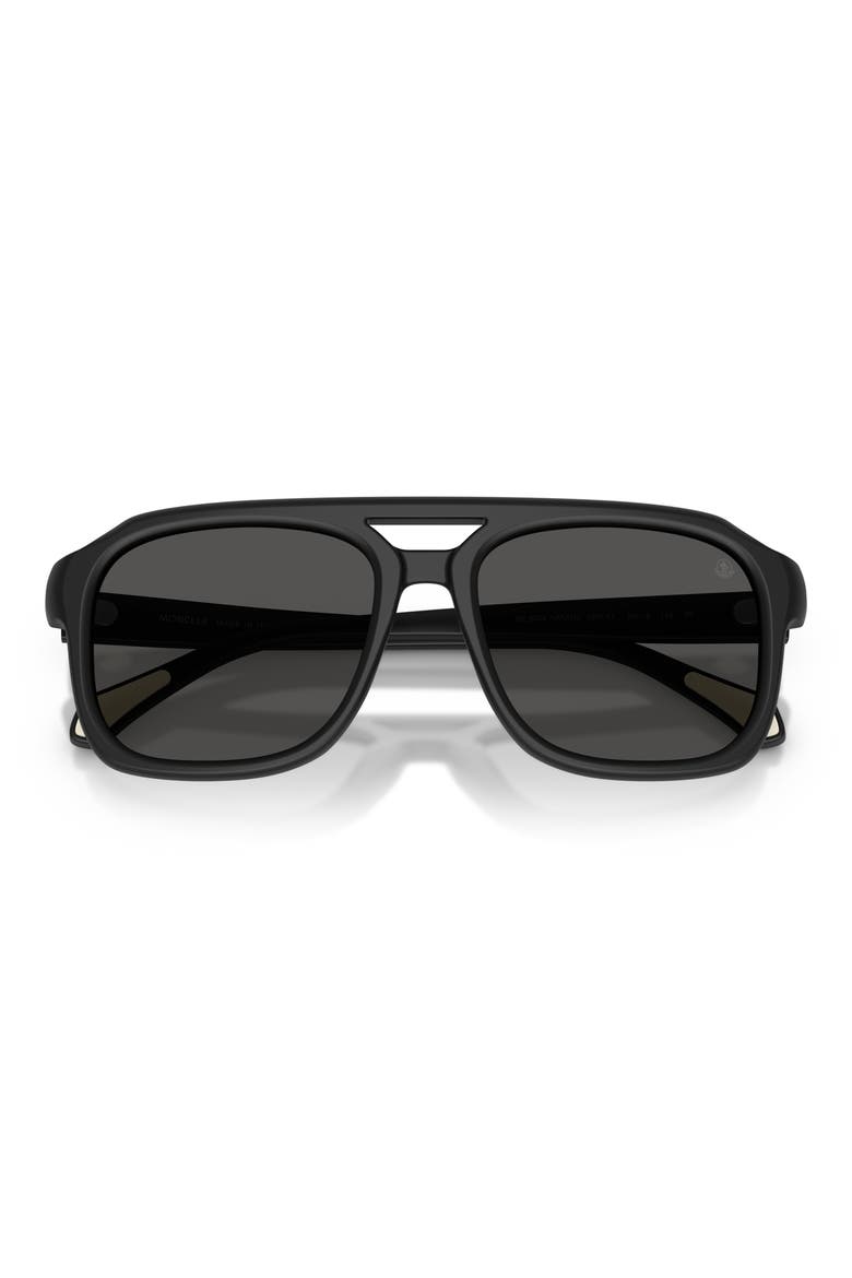 56mm Vantos Pillow Sunglasses, Alternate, color, MATTE BLACK / SOLID DARK GREY