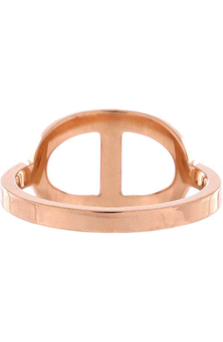 Pre-Owned Hermes Chaine d'Ancre Contour Ring 18K Rose Gold and Diamonds Medium, Alternate, color, Rose Gold