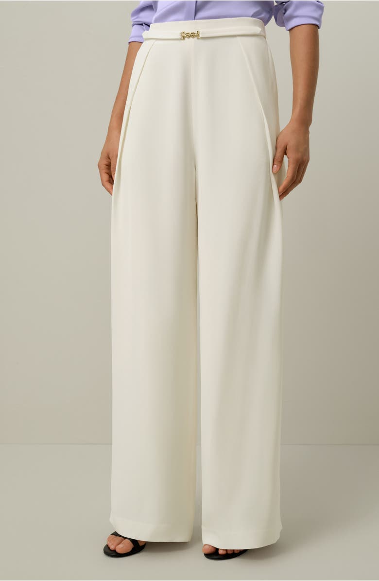 Lilysilk Heavy-Weight Silk Crepe Wide-Leg Pant, Alternate, color, Natural White