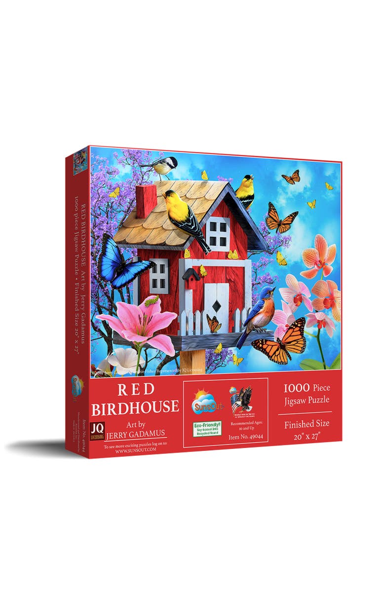 Sunsout Red Birdhouse 1000 piece Jigsaw Puzzle for Adults, Main, color, Multicolor