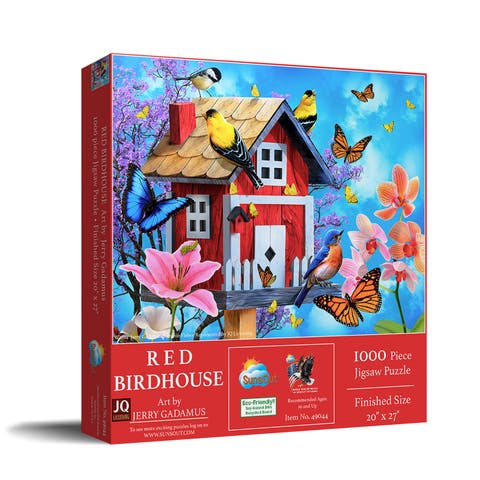 Red Birdhouse 1000 piece Jigsaw Puzzle for Adults