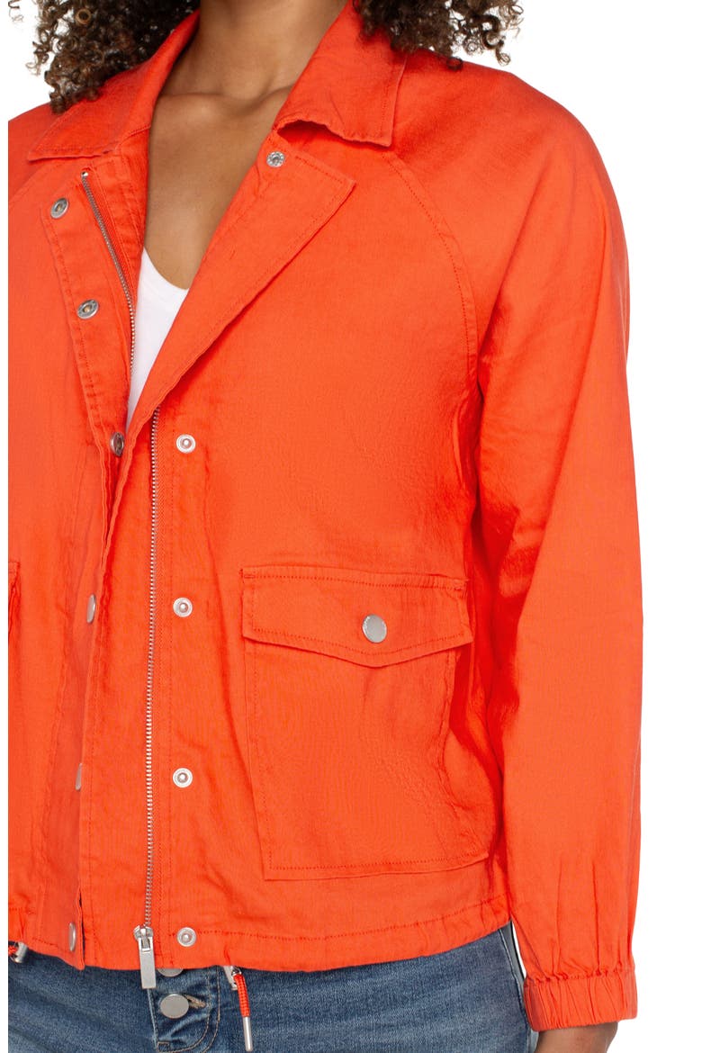 Raglan Sleeve Linen Blend Jacket, Alternate, color, CLEMENTINE